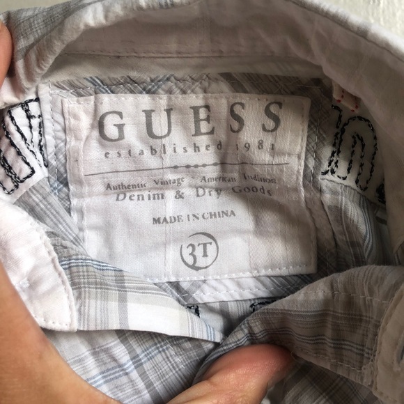 GUESS boy plaid button down shirt - Picture 4 of 4
